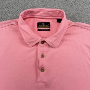 Sakmann Polo Shirt Mens Large Pink Golf Short Sleeve Pima Cotton Blend Logo